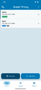 App Mockup showing proxy profiles